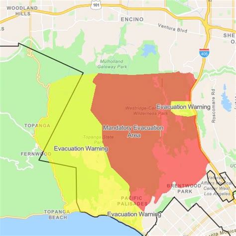 Santa Rosa Fire Evacuation Area Map