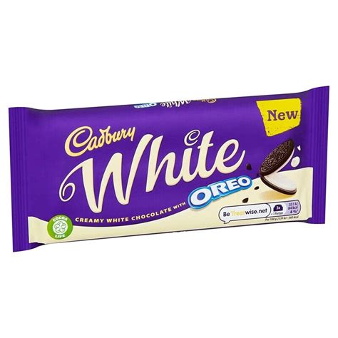 cadbury white oreo chocolate bar 120g