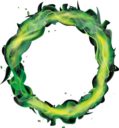 Green Flame Vector Painted Green Flames Png Download 12801373