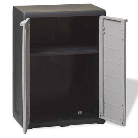 Outdoor Garden Utility Cabinet Plastic Storage Shelves Unit Box Case