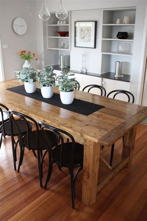 Rustic Dining Table pairs with Bentwood Chairs | Rustic kitchen tables, Custom dining tables ...