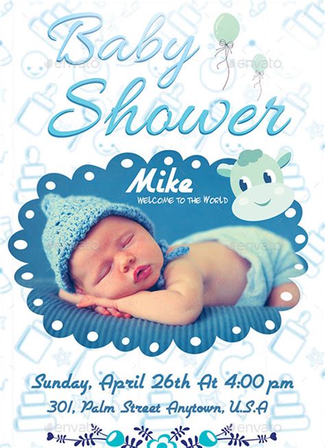 baby shower flyers psd word ai eps vector formats