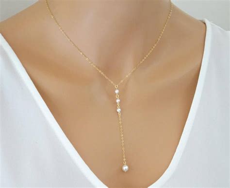 Dainty Pearl Necklace Elegant Bridal Necklace Bridesmaid Jewelry Gift