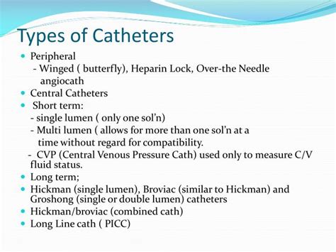 Types Of Picc Line Catheters