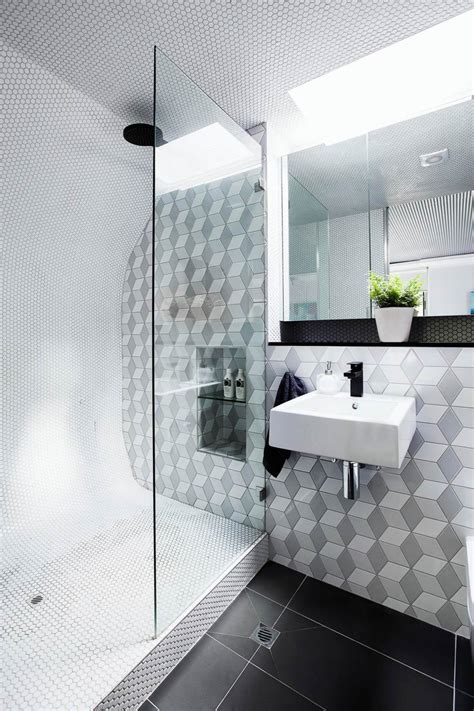 Modern Geometric Tile Bathroom Hgtv