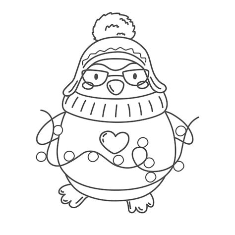Coloring Pages Of Christmas Penguins