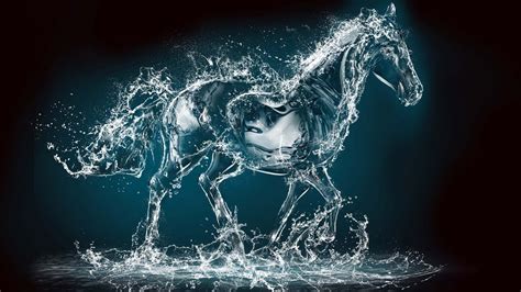 3d Water Splash Horse Hd 3d And Abstract Wallpapers For