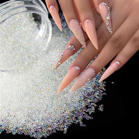 Caviar Nail Beads Saintchic Caviar Nails Long Acrylic Nails