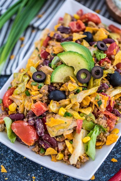 Easy Taco Salad With Ground Beef Recipe Video Sandsm