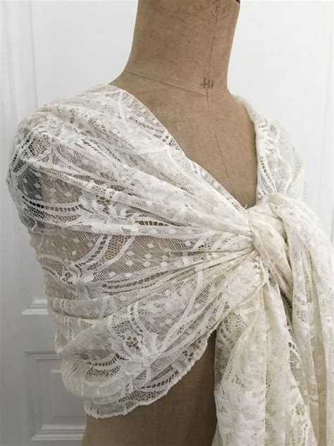 Awesome French Lace Wrap Shawl For Brides Off White Lace For Etsy