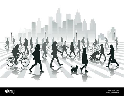 Walking People In City Vector Illustration Stock Vector Image And Art