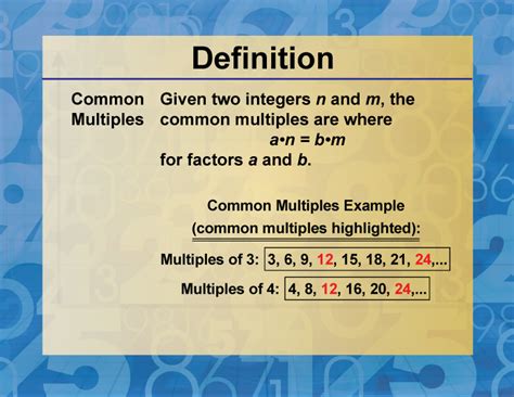 Math Definitions Collection Factors And Multiples Media4math
