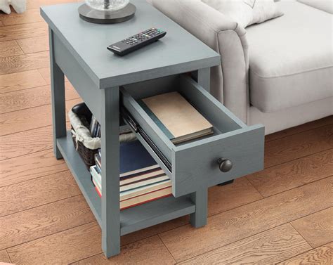 Better Homes And Gardens Oxford Square End Table With Drawer Blue