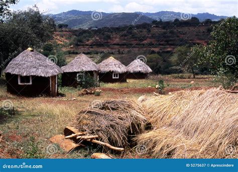 African Village Stock Image Image Of Clay Clouds Buildings 5275637