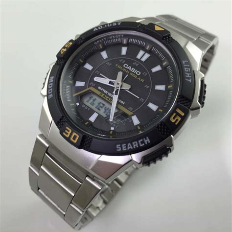 Casio Aqs800wd 1ev Mens Youth Slim Stainless Steel Watch Silver