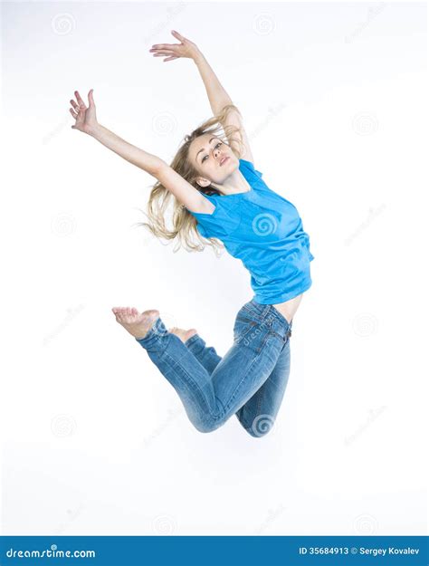 Dancer Girl In Jeans Stock Image Image Of Adult Black 35684913