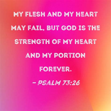 Psalm 7326 My Flesh And My Heart May Fail But God Is The Strength Of