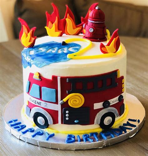 Fire Truck Birthday Cake Decorated Cake By Mermade Cakesdecor