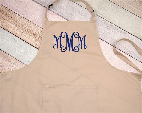 Monogram Apron Custom Embroidered Apron Personalized Cooking Etsy