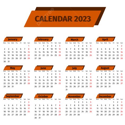 2023 Calendar Planner Vector Hd Images Calendar 2023 Brown Calendar