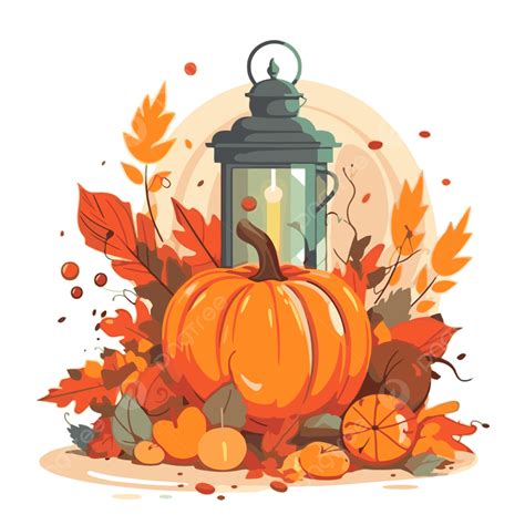 Fall Decor Vector Sticker Clipart Full Of Autumn Leaves Cartoon