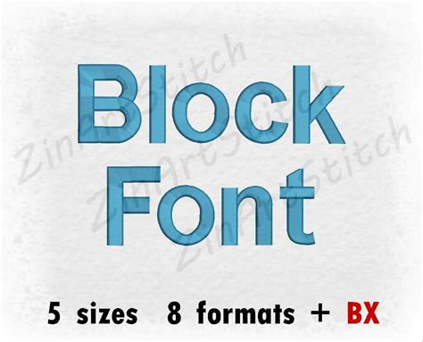Simple Block Embroidery Font Machine Embroidery Desig