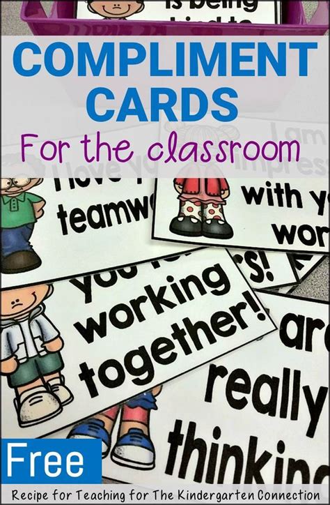 Free Compliment Cards For The Classroom Compliment Cards Teaching