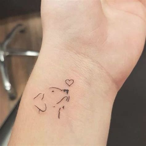 Dog And Heart Outline Pet Memorial Tattoo This Tattoo Is Minimalist Art