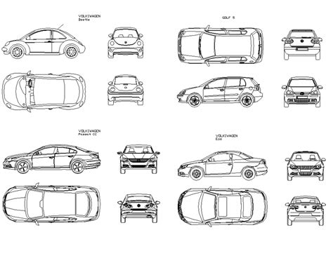 Volkswagen Car Detail Elevation 2d View Layout File Cadbull