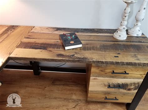 Buy Handmade Reclaimed Wood Office Desk Barnwood Computer Desk Rustic Desk Made To Order From