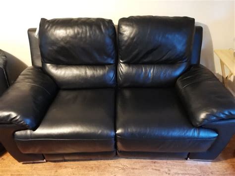 Black 2 Seater Electric Leather Dfs Sofa Great Condition In Exeter Devon Gumtree
