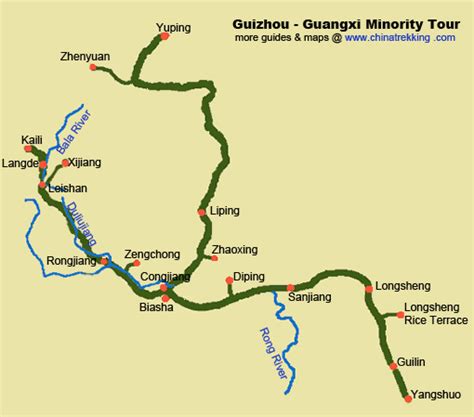 Kaili To Yangshuo Minority Tour Route China Trekking Guide Route
