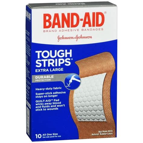 band aid tough strips adhesive bandages extra large 10 ea medcare wholesale company for