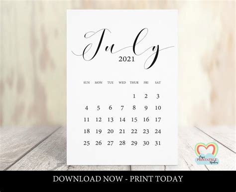 Then, choose either pdf or jpg as the file format of calendar. July 2021 calendar printable baby due date July 2021 | Etsy