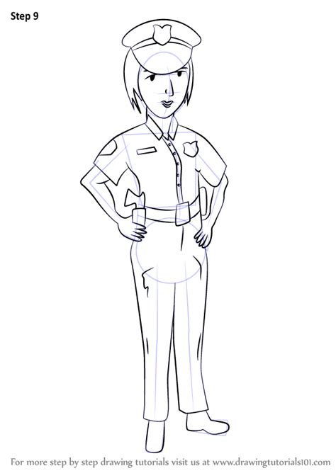 Learn How To Draw A Female Police Officer Other