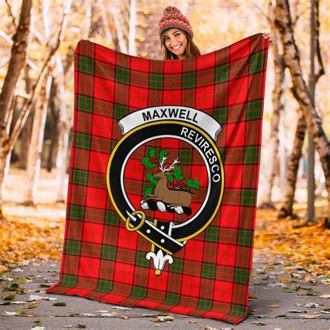 Scottish Maxwell Clan Crest Tartan Blanket