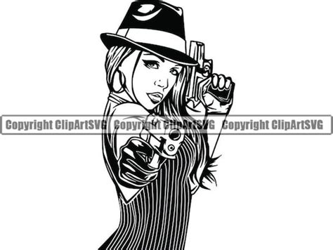 Gangster Girl Holding Gun Vector Free Template Ppt Premium Download 2020