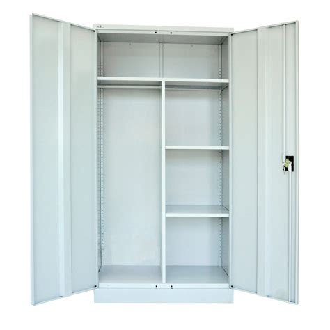 If you have especially deep cupboards, invest in some stackable ones to allow for three or more tiers. Go Steel Wardrobe Cupboard | Epic Office Furniture