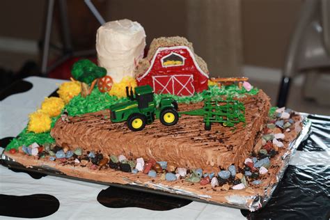 Farm Theme Cake I Made For My Sons 1st Birthday Farm Animal Cakes