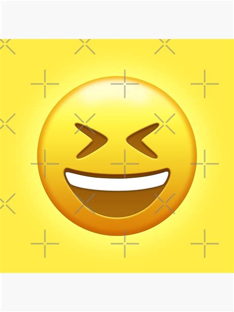 Grinning Squinting Face Emoji Pop Art Poster By Williamcuccio