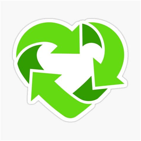 Pegatina Reciclar El Símbolo Del Corazón Solo De Hard Wear Redbubble