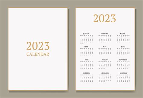Classic Monthly Calendar For 2023 A Calendar In The Style Of