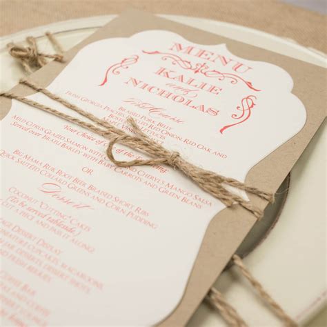 Rustic promise (4 pages) wedding menu reviews (1 review). Rustic Wedding Dinner Menus - Too Chic & Little Shab Design Studio, Inc.