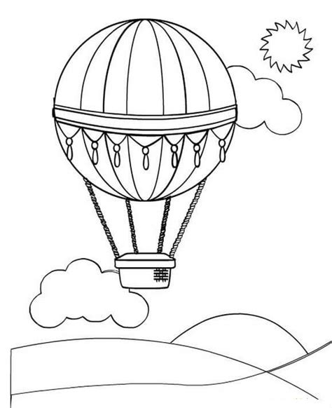 Bonito Globo Aerost Tico Para Colorear Imprimir E Dibujar