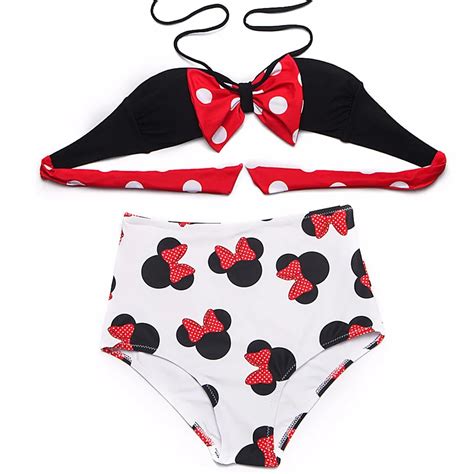 Cospot 2017 High Waist Swimsuit Lovely Character Mickey Cartoon Push Up