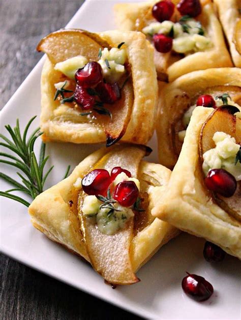 Then the sliced apples are arranged in rows inside the border of the puff pastry. Pear Blue Cheese Puff Pastry Bites ~ A Gouda Life