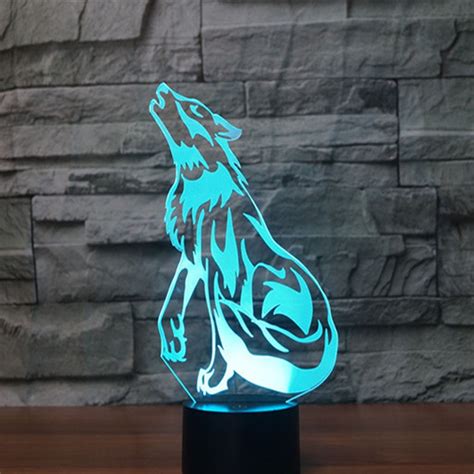 Wolf Led 3d Lamp 7 Color Changing 3d Night Light Visual Led Night