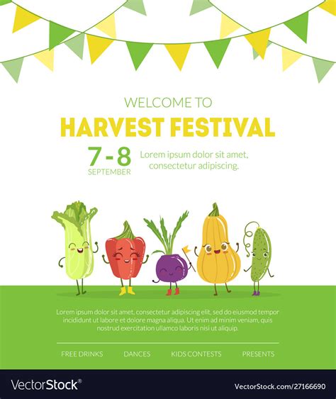 Welcome To Harvest Festival Banner Website Vector Image