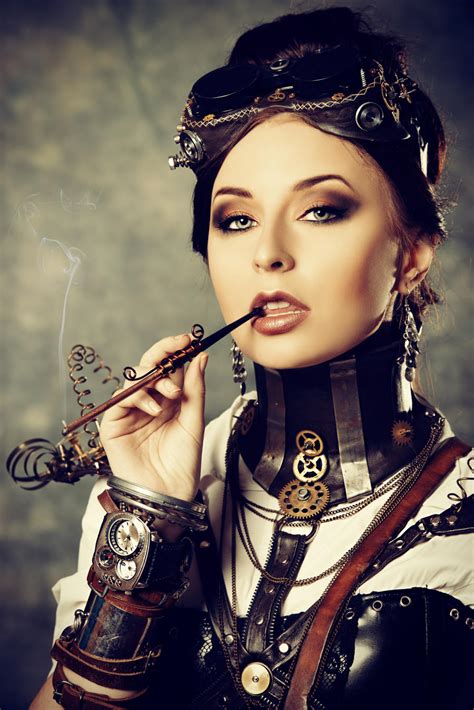 Steampunk Girl With Cigarett By Luria Xxii On Deviantart