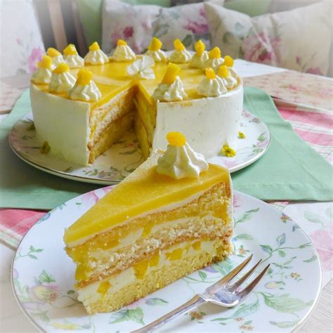 Mango- Torte Sahnetorte Obsttorte Mango Mangotorte Pastry Desserts